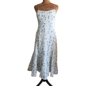 Y2K The Limited Silk Dress Size 12 Midi Geometric Tie Open Back Lined Formal